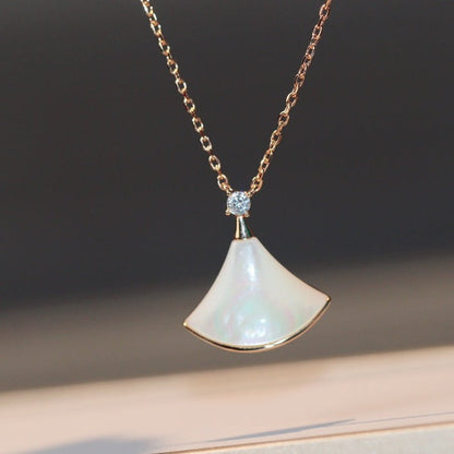 [BLAUE TRÄNEN]DREAM HALSKETTE WEISSES MOP ROSÉGOLD 1 DIAMANT