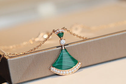 [BLAUE TRÄNEN]TRAUM HALSKETTE MALACHIT DIAMANT