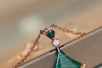 [BLAUE TRÄNEN]TRAUM HALSKETTE MALACHIT DIAMANT