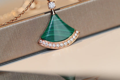 [BLAUE TRÄNEN]TRAUM HALSKETTE MALACHIT DIAMANT