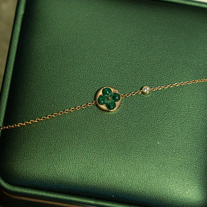 [BLAUE TRÄNEN] SONNENMALACHIT 1 DIAMANT ROTGOLDARMBAND
