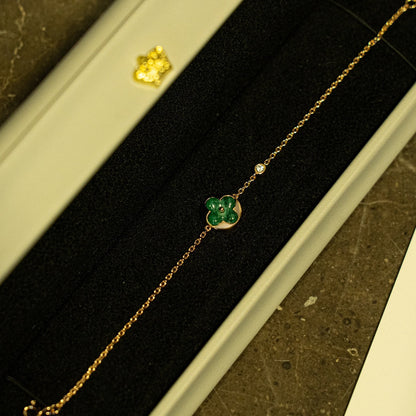[BLAUE TRÄNEN] SONNENMALACHIT 1 DIAMANT ROTGOLDARMBAND
