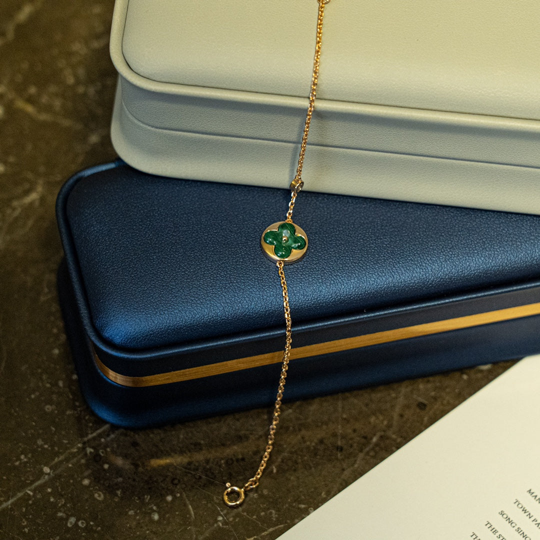 [BLAUE TRÄNEN] SONNENMALACHIT 1 DIAMANT ROTGOLDARMBAND