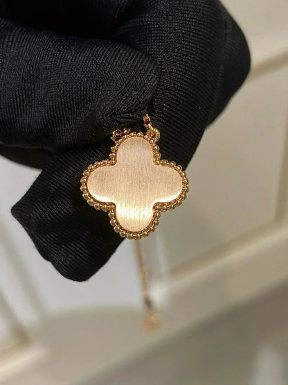 [BLAUE TRÄNEN]CLOVER 15MM DIAMANT-RHODONIT-HALSKETTE