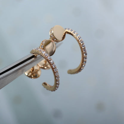 [ブルーティアーズ]JUSTE イヤリング 12.75mm ピンクゴールド ダイヤモンド