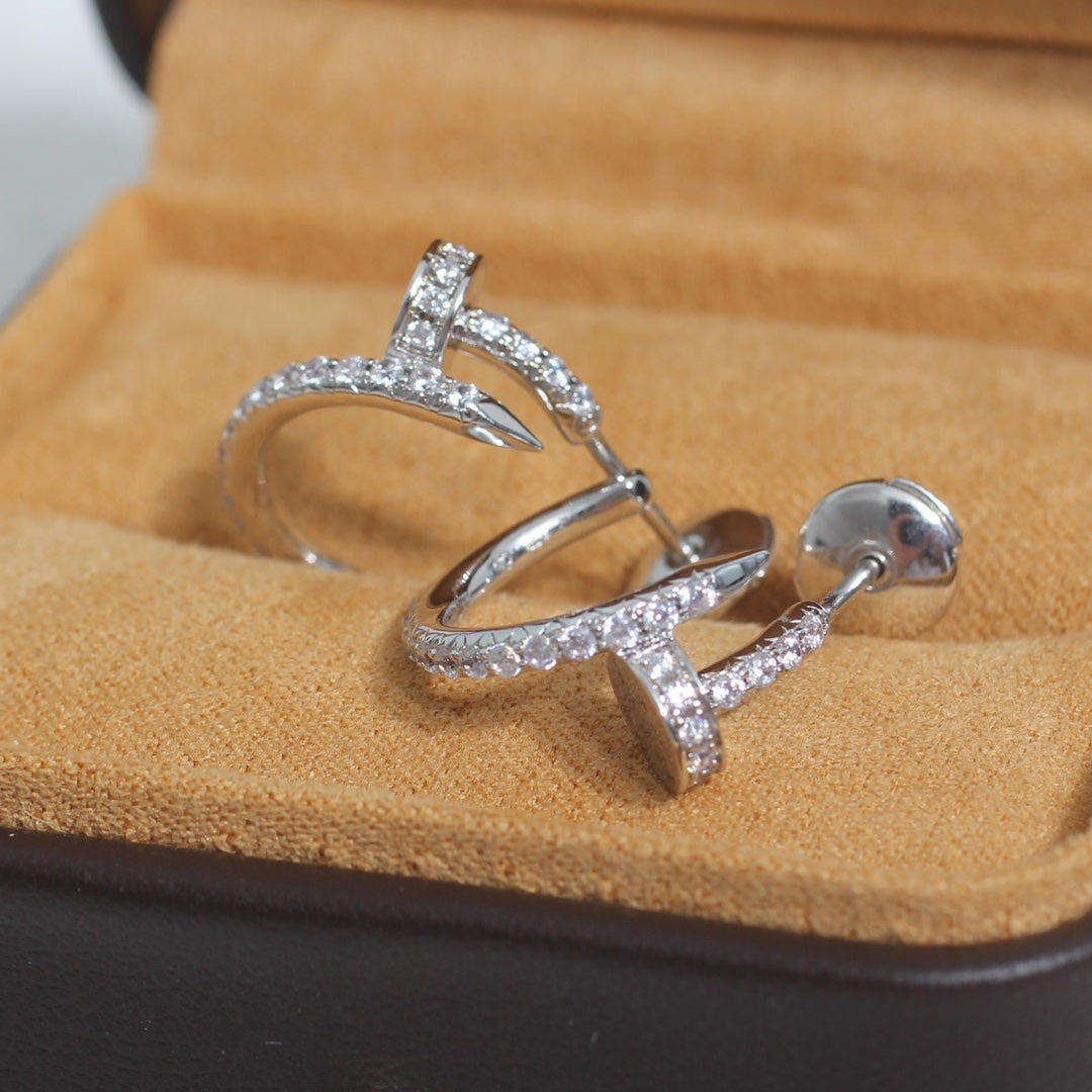 [BLUE TEARS]JUSTE EARRINGS 12.75MM SILVER DIAMOND