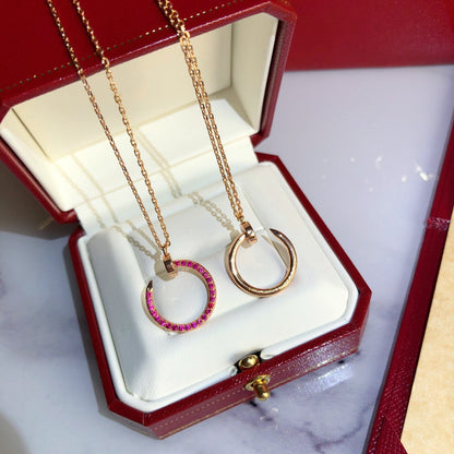 [BLAUE TRÄNEN]JUSTE HALSKETTE GOLD ROTE DIAMANTEN