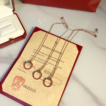 [Blue Tears Jewelry]JUSTE NECKLACE RED FULL DIAMONDS