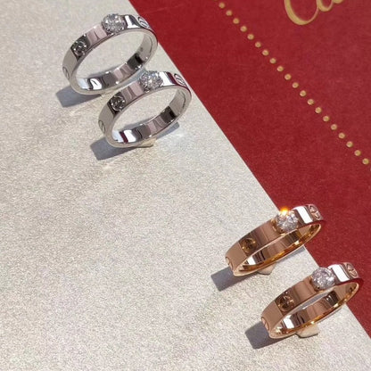 [BLAUE TRÄNEN] LIEBESRING 3,6 MM 1 GROSSER DIAMANT