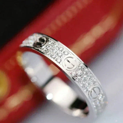[BLAUE TRÄNEN] LIEBESRING 3,6 MM DIAMANTEN BESETZT