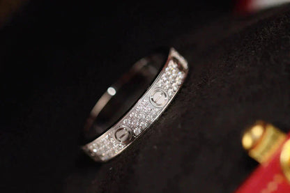 [BLAUE TRÄNEN] LIEBESRING 3,6 MM DIAMANTEN BESETZT