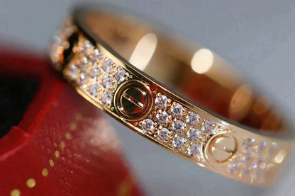 [BLAUE TRÄNEN] LIEBESRING 3,6 MM DIAMANTEN BESETZT