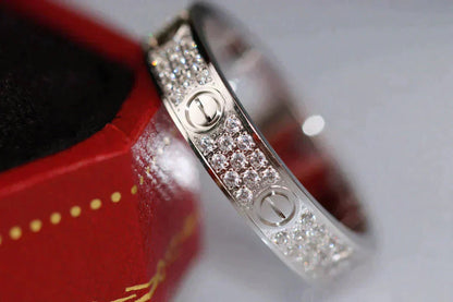 [BLAUE TRÄNEN] LIEBESRING 3,6 MM DIAMANTEN BESETZT