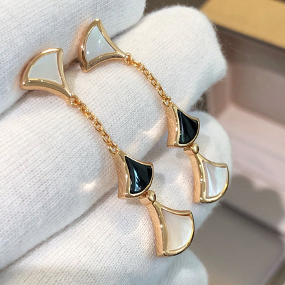 [BLUE TEARS]DREAM OHRRINGE 3 MOTIVE ONYX MOP ROSA GOLD