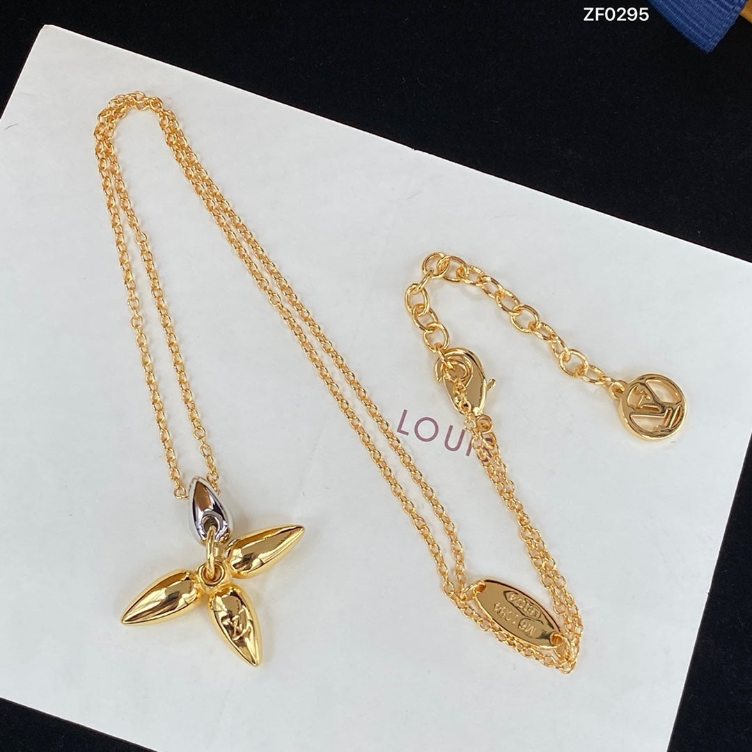 [BLAUE TRÄNEN] LOUISETTE ANHÄNGER GOLD HALSKETTE