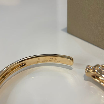 [BLAUE TRÄNEN] PANTHERE GOLD DIAMANT OFFENES ARMBAND
