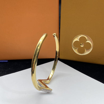 [BLAUE TRÄNEN]VOLTE UPSITEN DOWN DIAMANT GOLD OFFENES ARMBAND