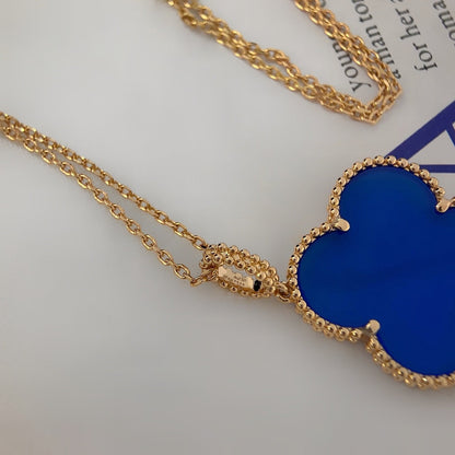 [BLAUE TRÄNEN]CLOVER 25MM HALSKETTE TÜRKIS ROSÉGOLD