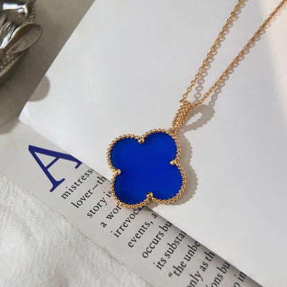 [BLAUE TRÄNEN]CLOVER 25MM HALSKETTE TÜRKIS ROSÉGOLD