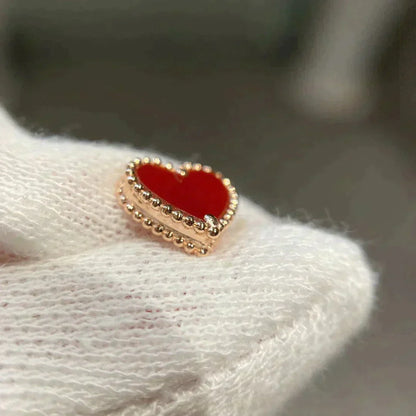 [BLUE TEARS]HEART CARNELIAN STUD EARRINGS