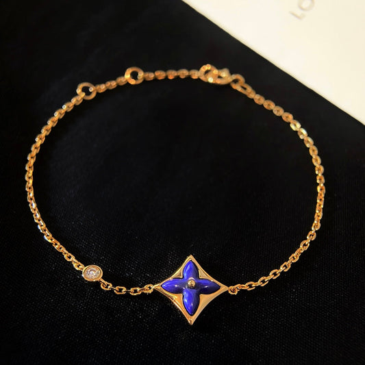 [BLAUE TRÄNEN]COLOR STAR ROSA GOLD DIAMANT ARMBAND