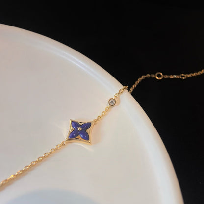 [BLAUE TRÄNEN]COLOR STAR ROSA GOLD DIAMANT ARMBAND