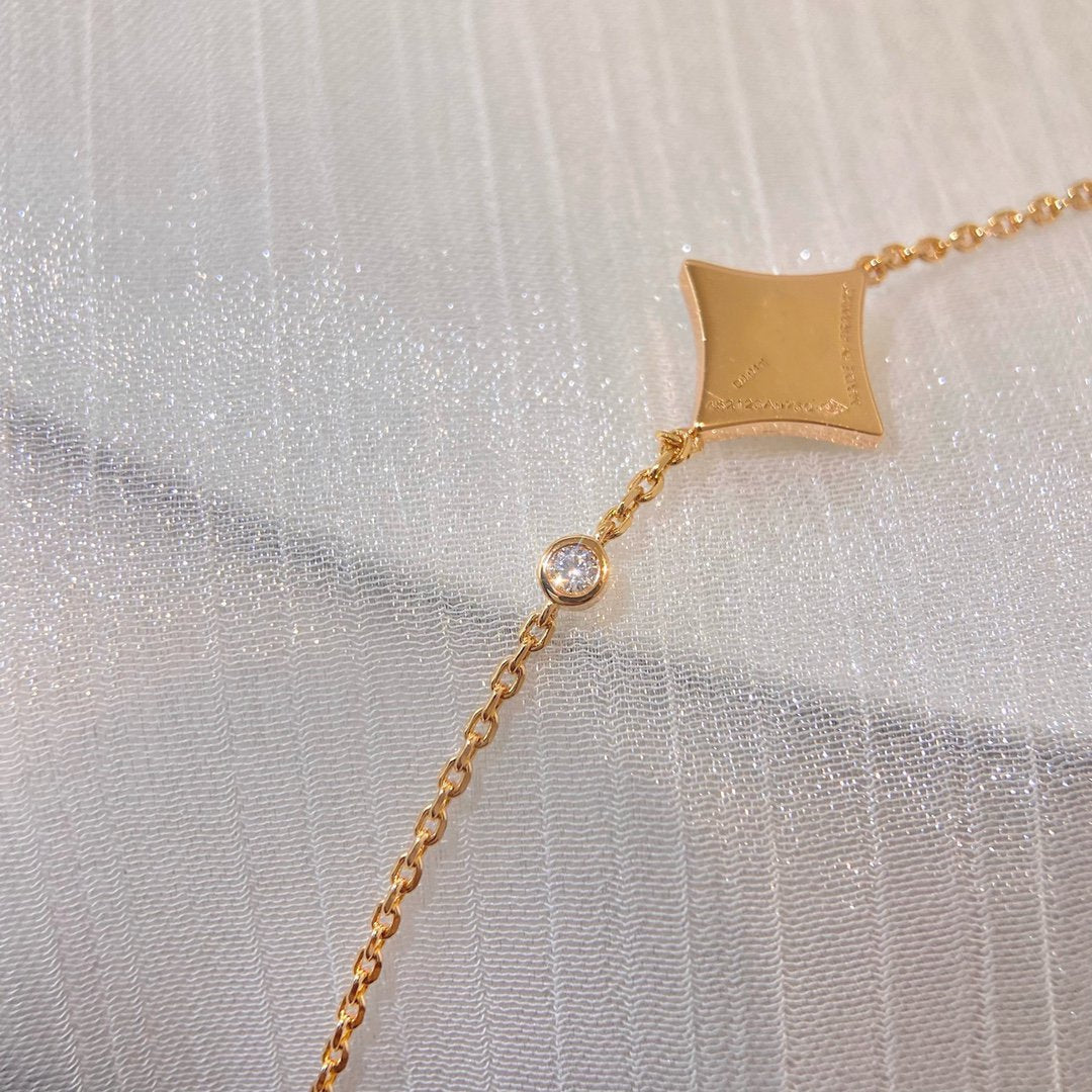 [BLAUE TRÄNEN]COLOR STAR ROSA GOLD DIAMANT ARMBAND