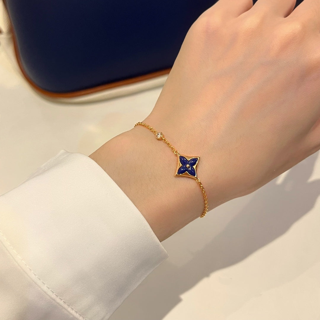 [BLAUE TRÄNEN]COLOR STAR ROSA GOLD DIAMANT ARMBAND