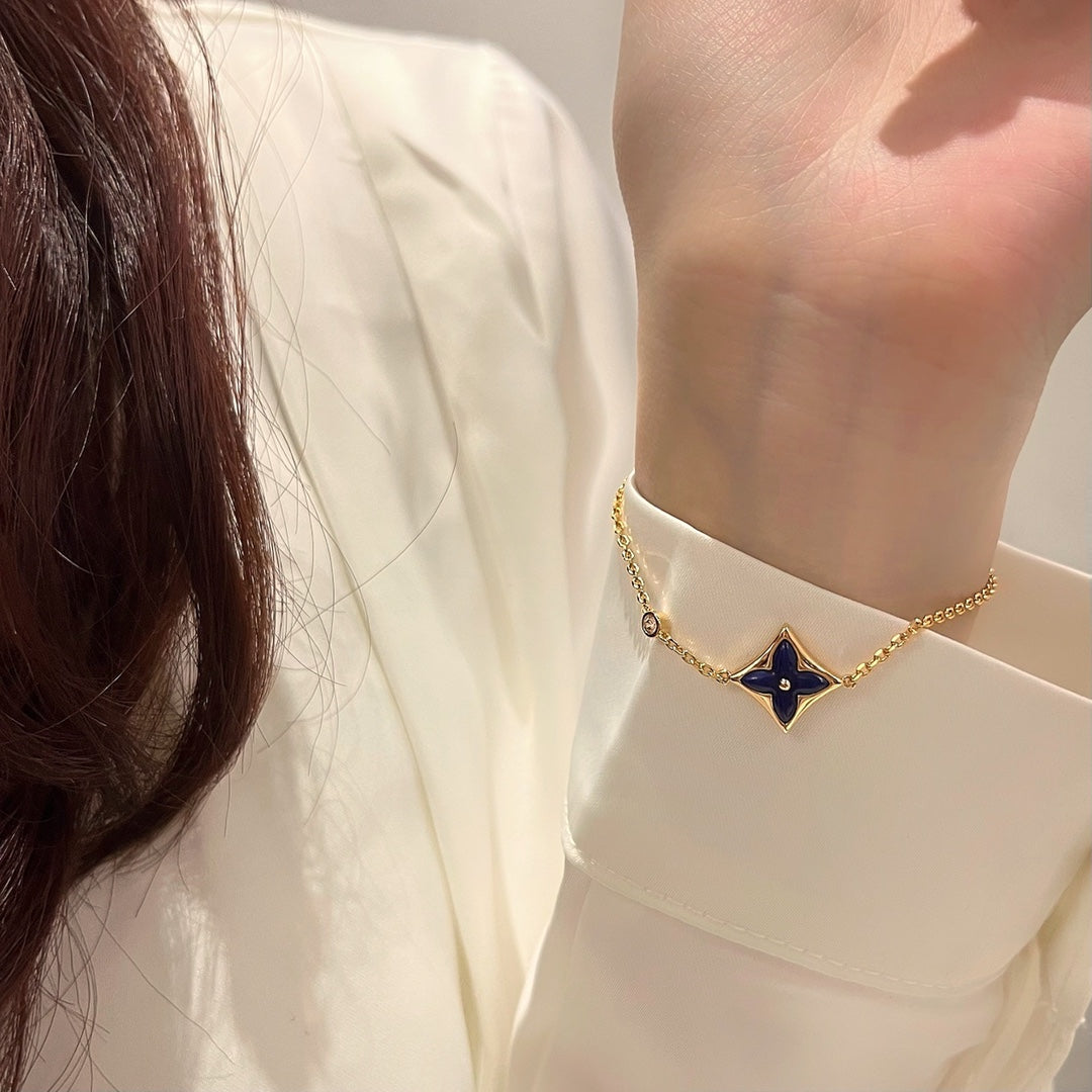 [BLAUE TRÄNEN]COLOR STAR ROSA GOLD DIAMANT ARMBAND