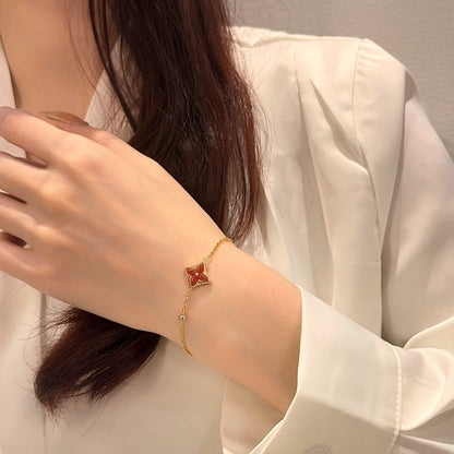 [BLAUE TRÄNEN] ARMBAND AUS ROTGOLD MIT DIAMANTEN UND KARNEOL