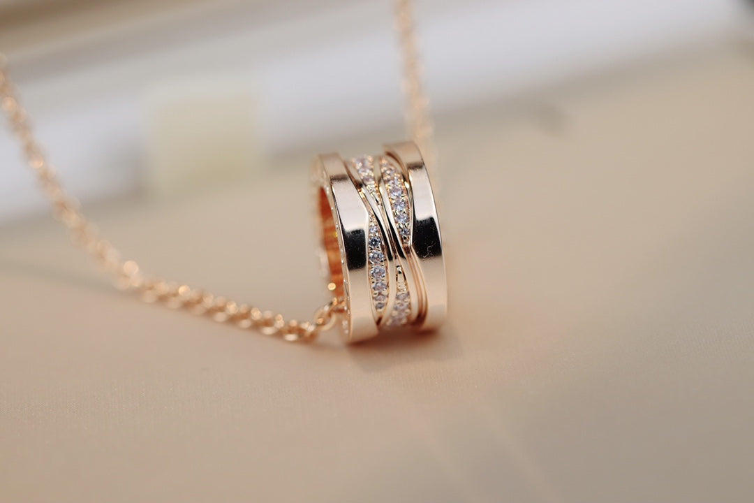 [BLAUE TRÄNEN]ZERO 1 ROSA GOLD DIAMANT HALSKETTE