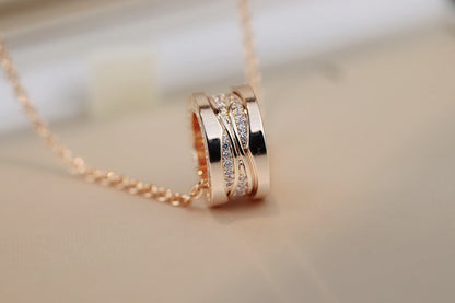 [BLAUE TRÄNEN]ZERO 1 ROSA GOLD DIAMANT HALSKETTE