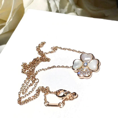 [BLAUE TRÄNEN]CLOVER MOP DIAMANT ROSÉGOLD HALSKETTE