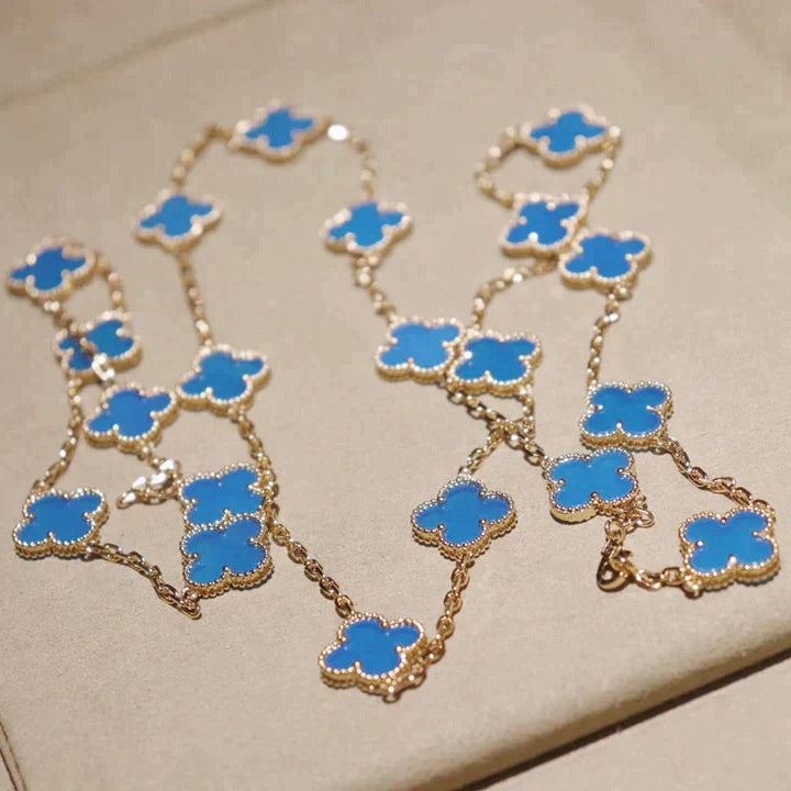 [BLAUE TRÄNEN]KLEEBLATT 20 MOTIVE TÜRKIS GOLD