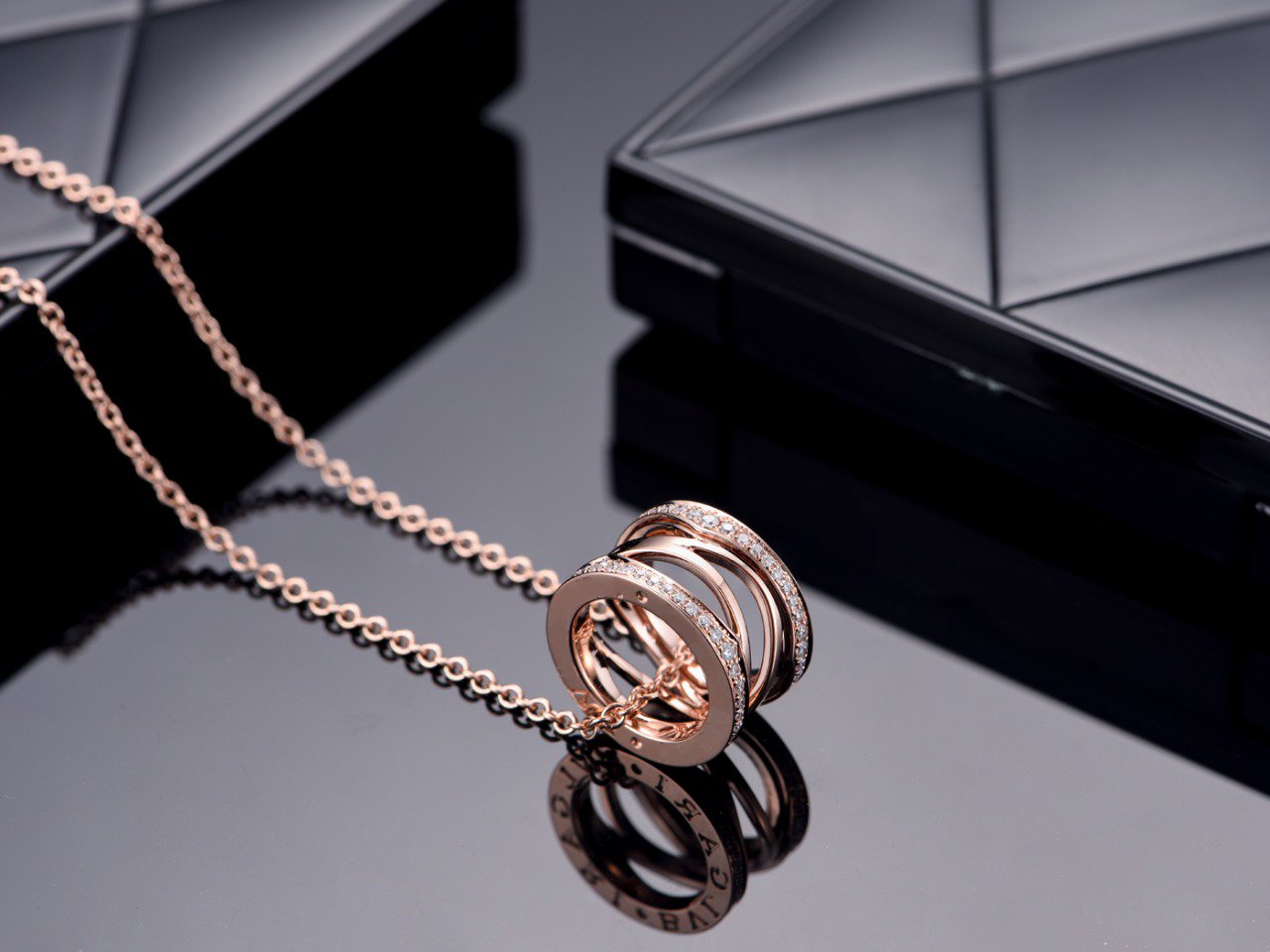 [BLUE TEARS]ZERO 1 ROSA GOLD DIAMANT OFFENE HALSKETTE