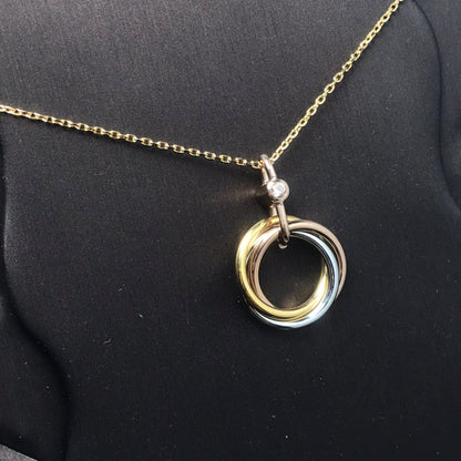 [BLAUE TRÄNEN]TRINITY SILBER GOLD ROSA GOLD HALSKETTE