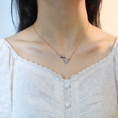 [BLAUE TRÄNEN]VOLT SILBERNE HALSKETTE MIT DIAMANTANHÄNGER