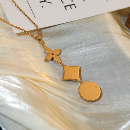 [BLAUE TRÄNEN] HALSKETTE AUS ROTGOLD MIT STERN UND SONNE