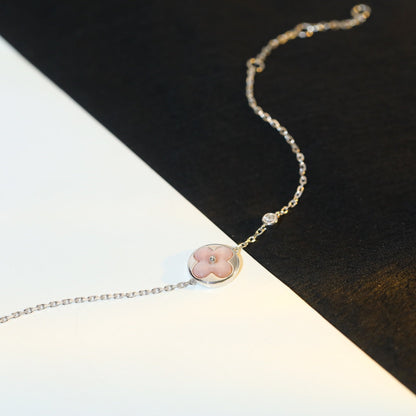 [BLAUE TRÄNEN]SILBERARMBAND MIT SONNENMOTIV UND ROSA MOP