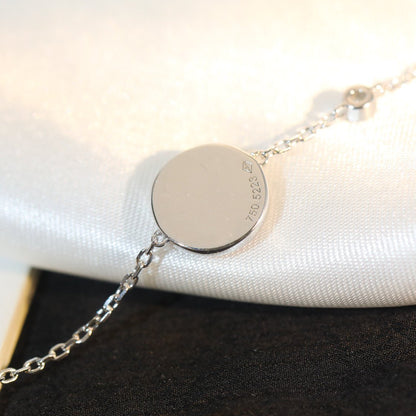[BLAUE TRÄNEN]SILBERARMBAND MIT SONNENMOTIV UND ROSA MOP