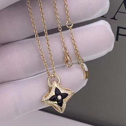 [BLAUE TRÄNEN] HALSKETTE MIT STERNADEL UND DIAMANTEN AUS ROTGOLD