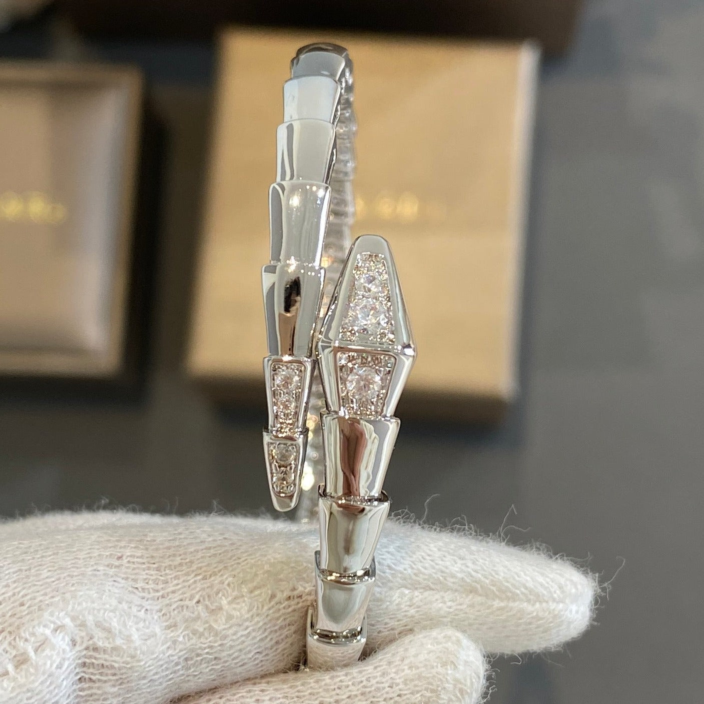 [BLAUE TRÄNEN]SERPENTI ARMBAND DIAMANTEN SILBER