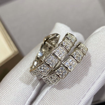 [BLUE TEARS]SERPENTI DOPPELRING SILBER MIT DIAMANTEN