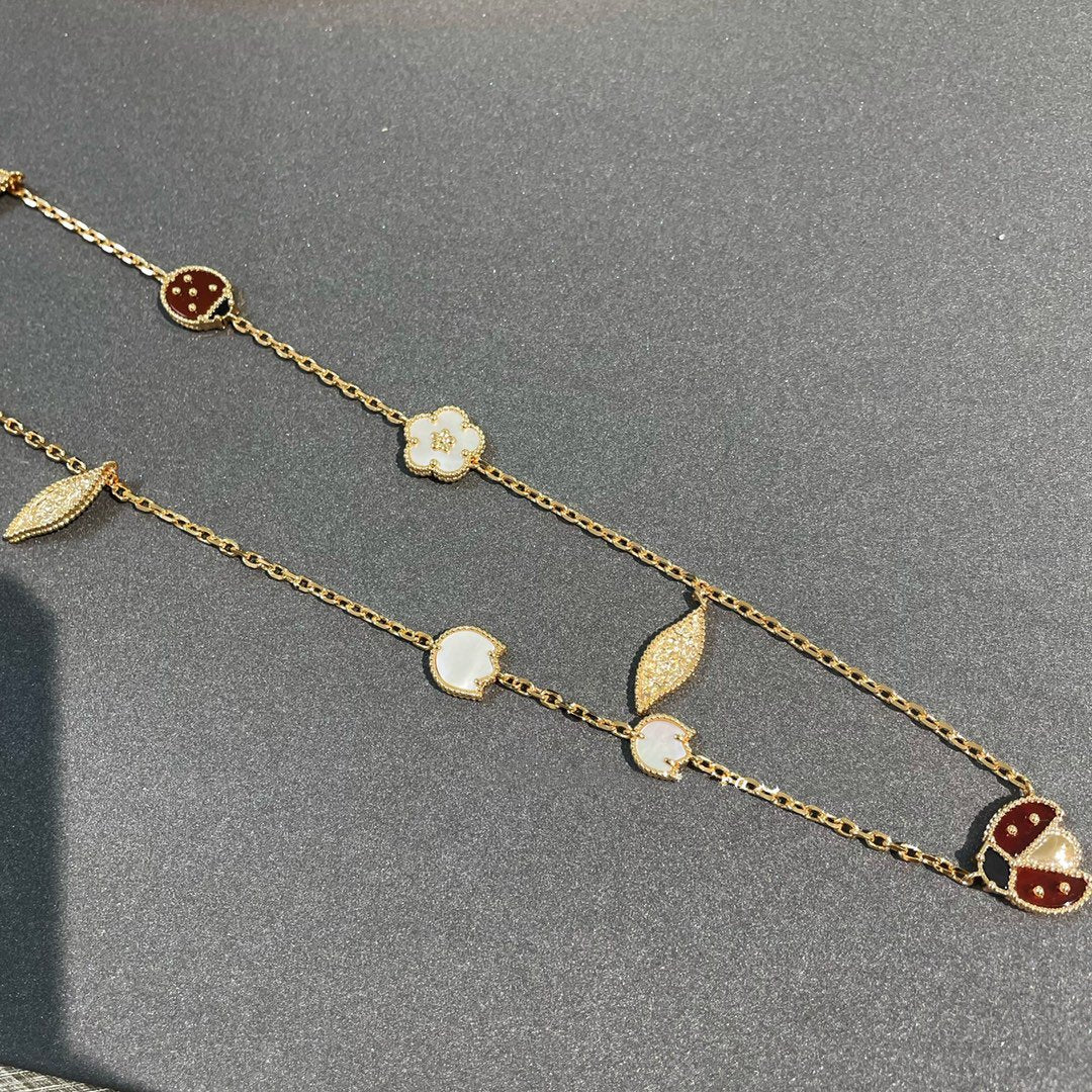[BLAUE TRÄNEN]Glücklicher Frühling 15 Motive Gold Halskette