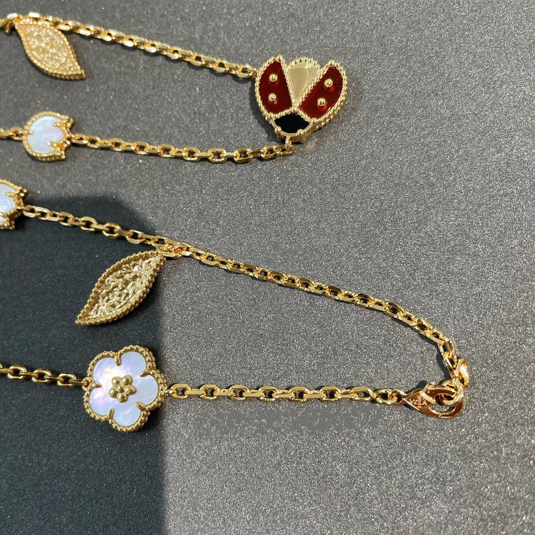 [BLAUE TRÄNEN]Glücklicher Frühling 15 Motive Gold Halskette