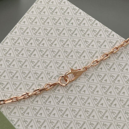 [BLAUE TRÄNEN]LUCKY SPRING 15 MOTIVE ROSÉGOLD HALSKETTE