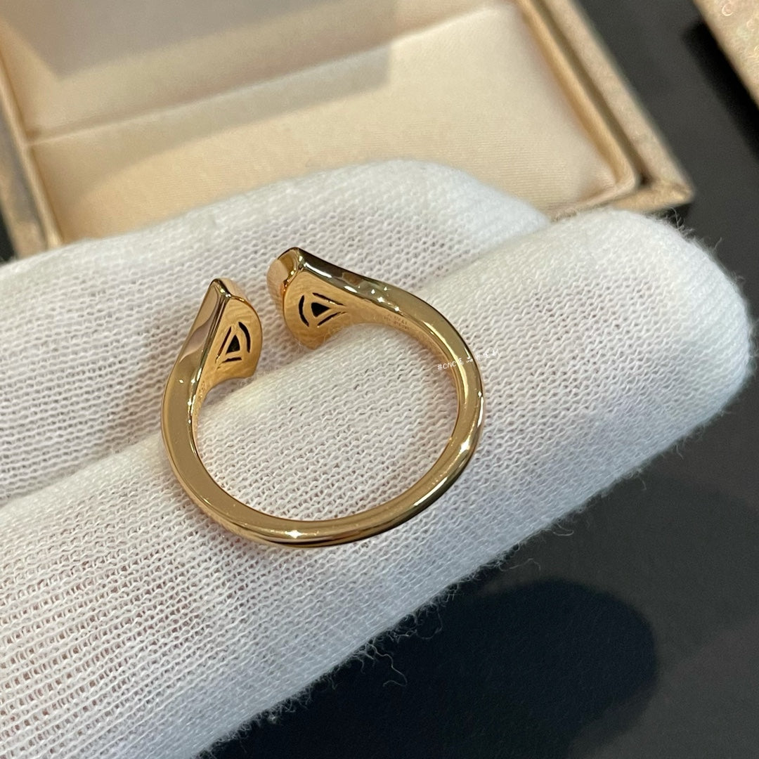 [BLAUE TRÄNEN] OFFENER RING AUS MALACHIT UND DIAMANT