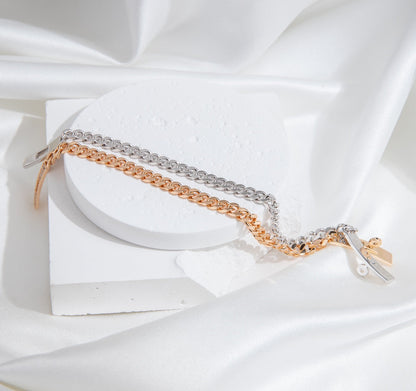 [BLAUE TRÄNEN] KELLY CHAIN ​​SILBER DIAMANTARMBAND