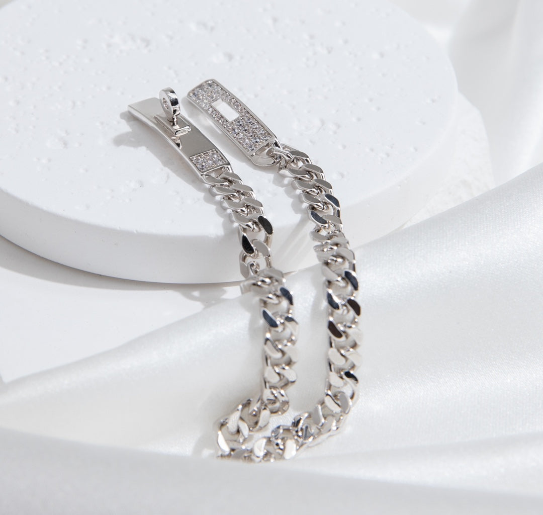 [BLAUE TRÄNEN] KELLY CHAIN ​​SILBER DIAMANTARMBAND