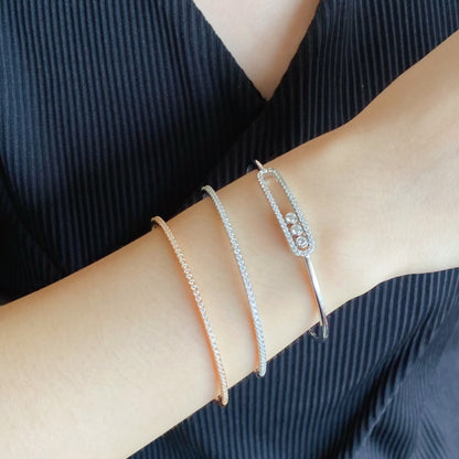 [BLAUE TRÄNEN] MINI-DIAMANT-TENNISARMBAND